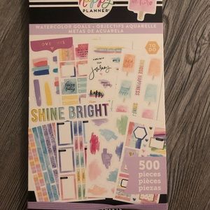 NWT happy planner watercolor goals sticker book